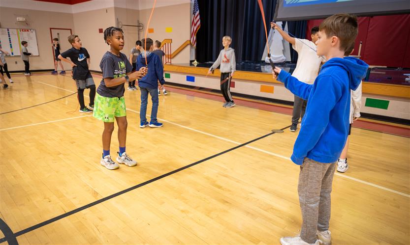 Students jump rope